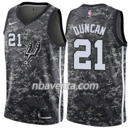 Camiseta Hombre San Antonio Spurs Tim Duncan 21 Nike City Edition Negro Swingman